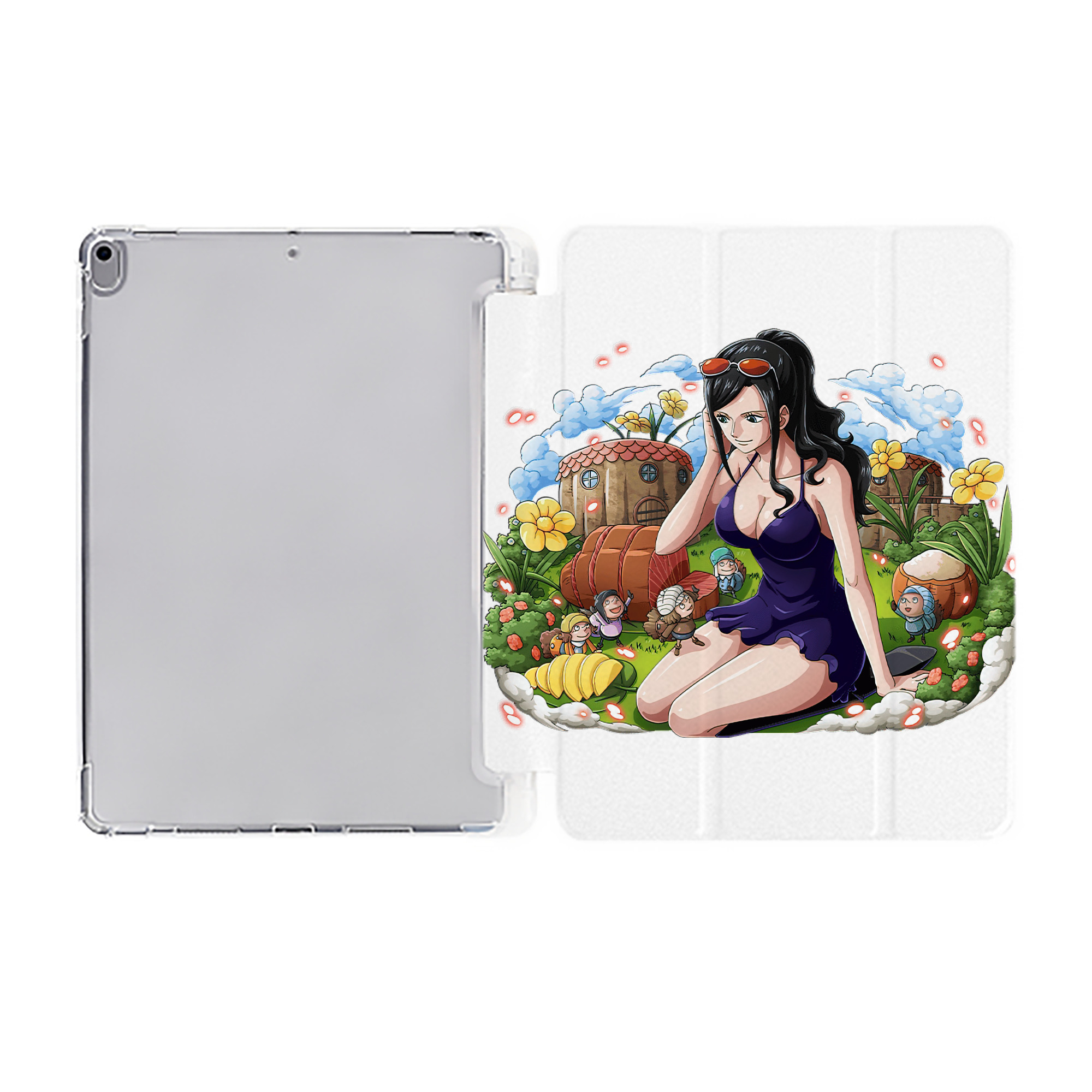 （画像用） ワンピース ニコ・ロビン ONE PIECE Nico Robin IPad ケース ペン収納付き 三つ折りスタンド PUレザー×シリコン 対応機種9.5/10.5/10.9インチ